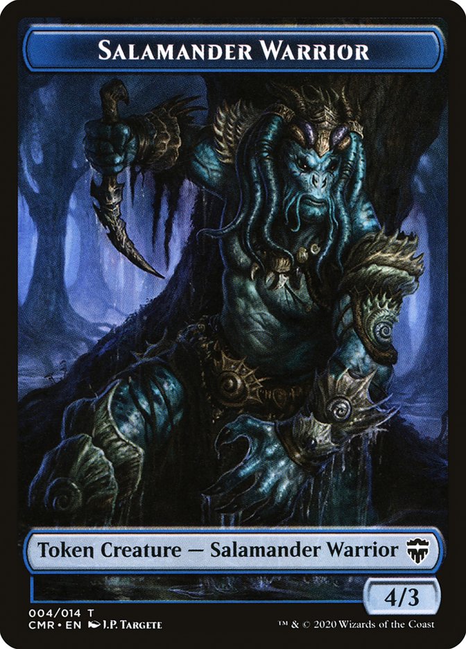 Rock // Salamander Warrior Double-Sided Token [Commander Legends Tokens] MTG Single Magic: The Gathering | Red Claw Gaming