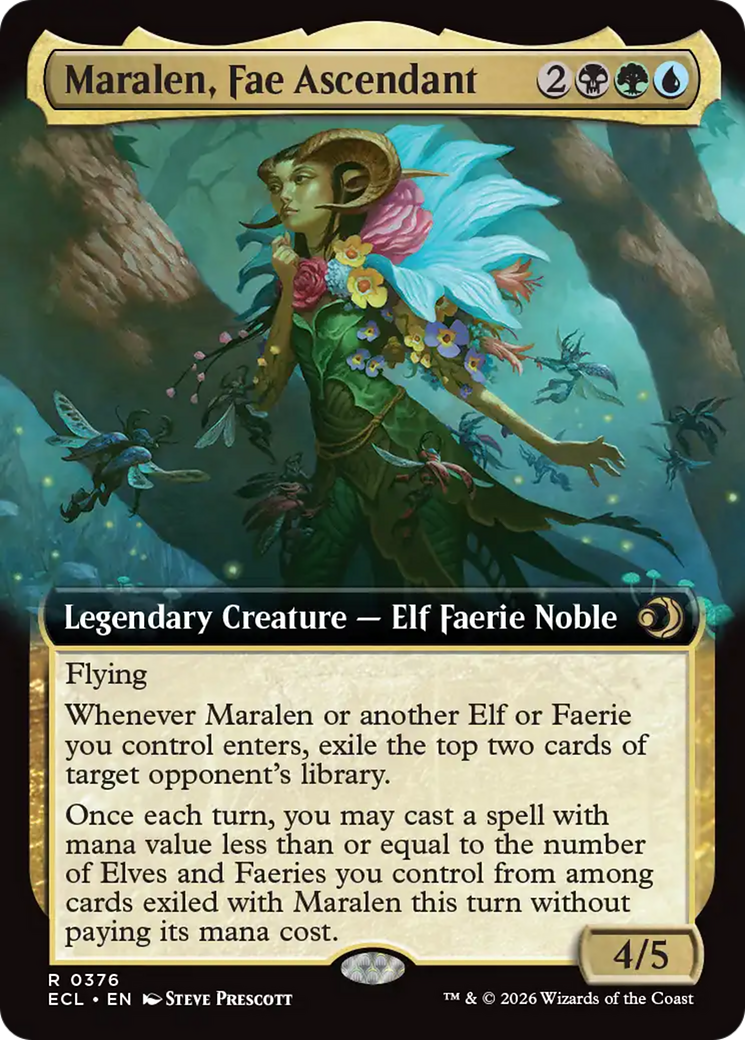 Maralen, Fae Ascendant (Extended Art) [Lorwyn Eclipsed] MTG Single Magic: The Gathering | Red Claw Gaming