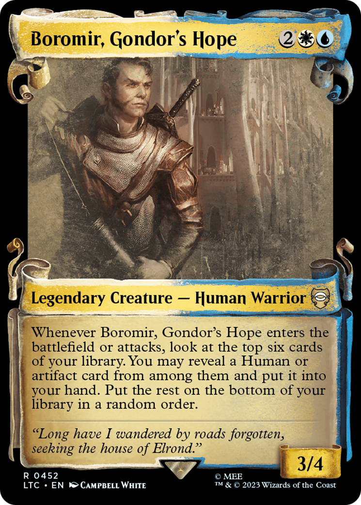 Boromir, Gondor's Hope [The Lord of the Rings: Tales of Middle-Earth Commander Showcase Scrolls] MTG Single Magic: The Gathering | Red Claw Gaming