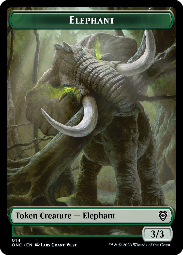 Human Soldier // Elephant Double-Sided Token [Phyrexia: All Will Be One Commander Tokens] MTG Single Magic: The Gathering | Red Claw Gaming