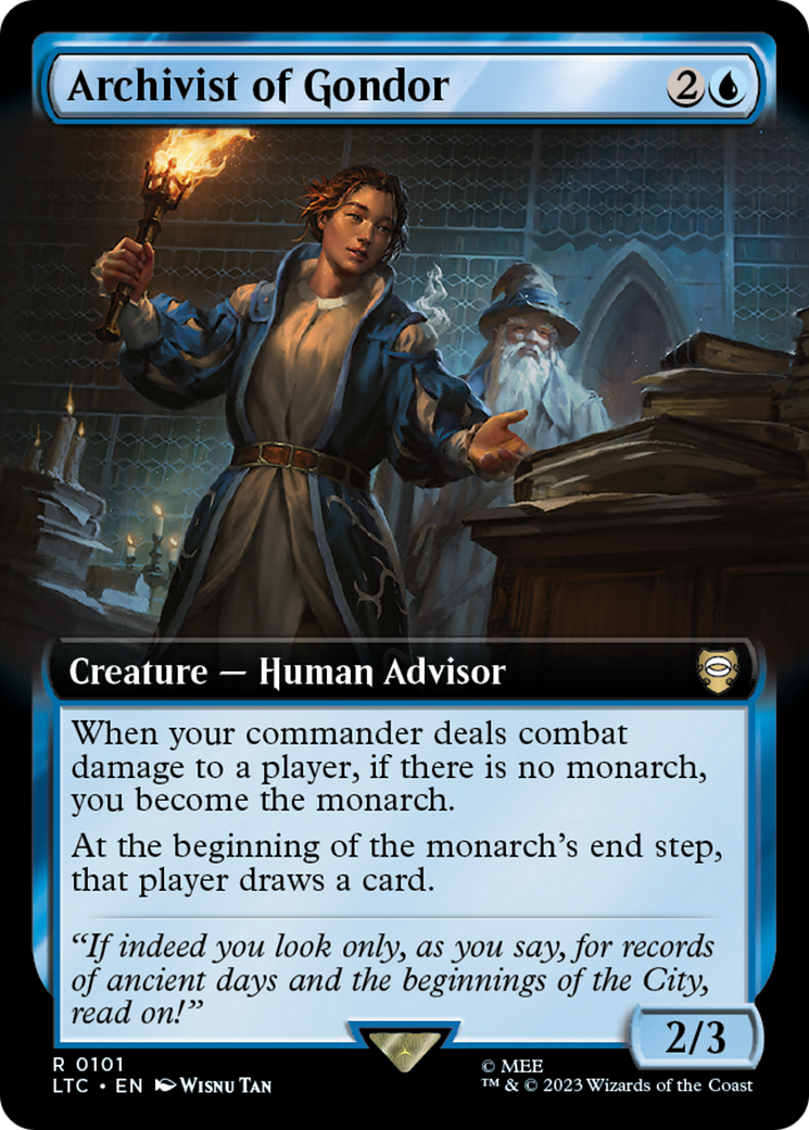 Archivist of Gondor (Extended Art) [The Lord of the Rings: Tales of Middle-Earth Commander] MTG Single Magic: The Gathering | Red Claw Gaming