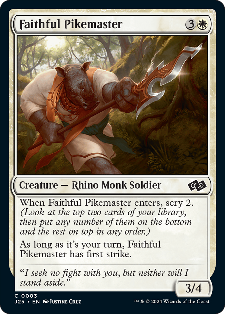 Faithful Pikemaster [Foundations Jumpstart] MTG Single Magic: The Gathering | Red Claw Gaming
