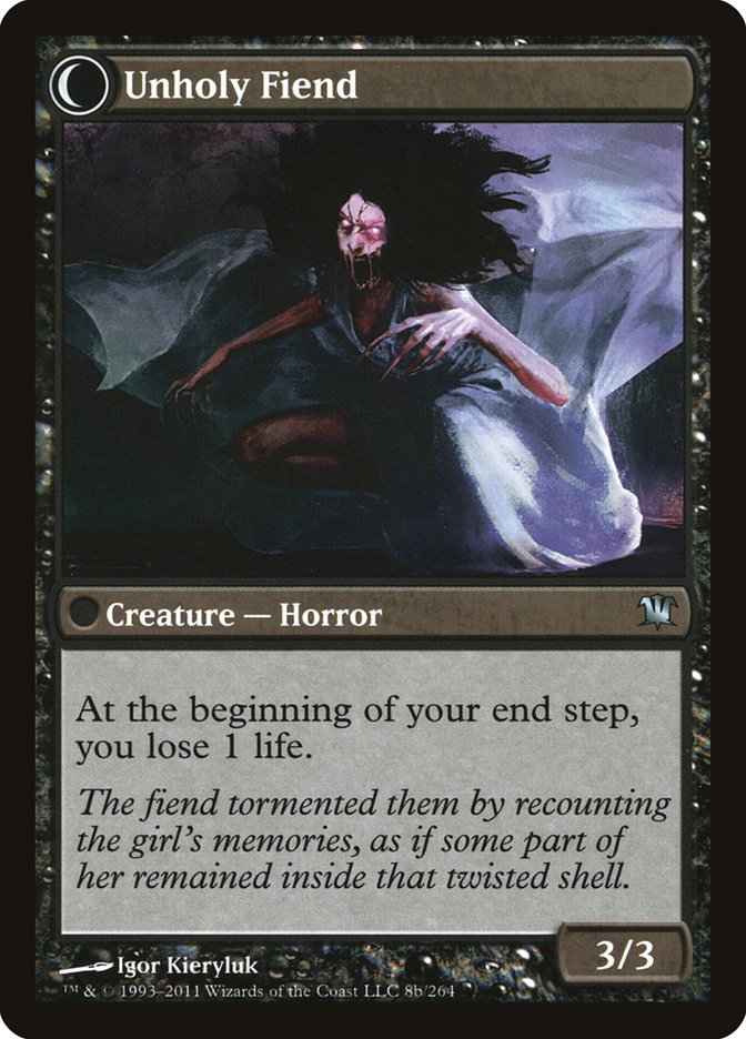 Cloistered Youth // Unholy Fiend [Innistrad] MTG Single Magic: The Gathering | Red Claw Gaming