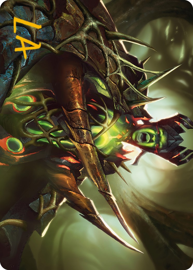 Maze's Mantle Art Card (Gold-Stamped Signature) [Phyrexia: All Will Be One Art Series] MTG Single Magic: The Gathering | Red Claw Gaming