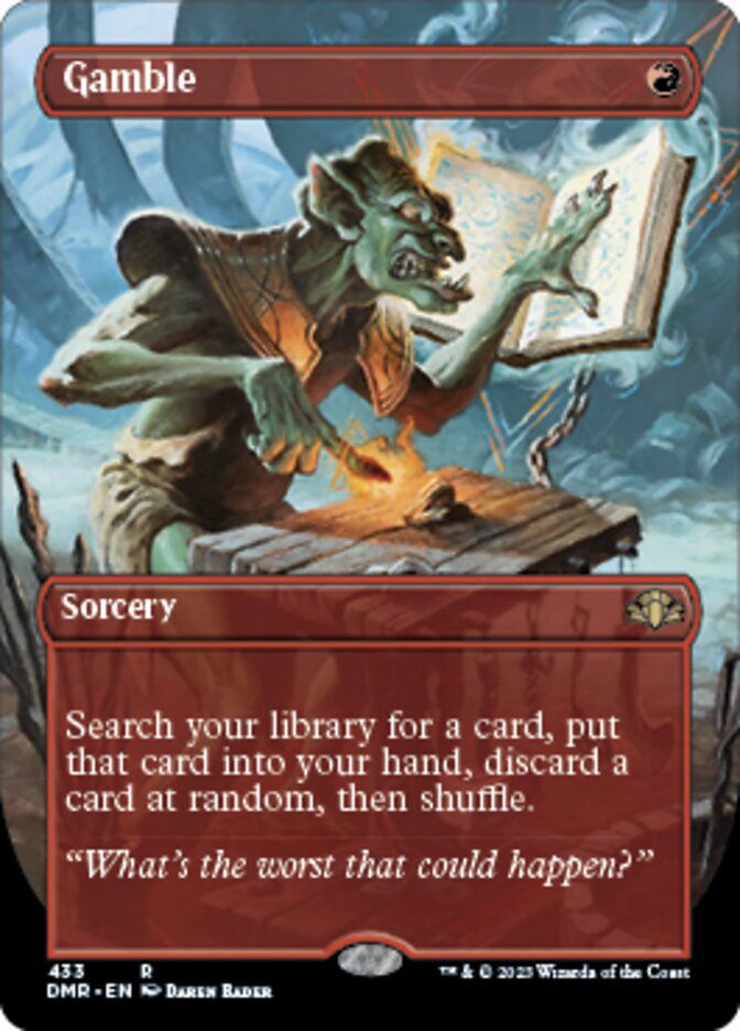 Gamble (Borderless Alternate Art) [Dominaria Remastered] MTG Single Magic: The Gathering | Red Claw Gaming