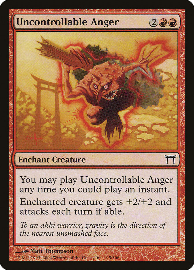 Uncontrollable Anger [Champions of Kamigawa] MTG Single Magic: The Gathering | Red Claw Gaming