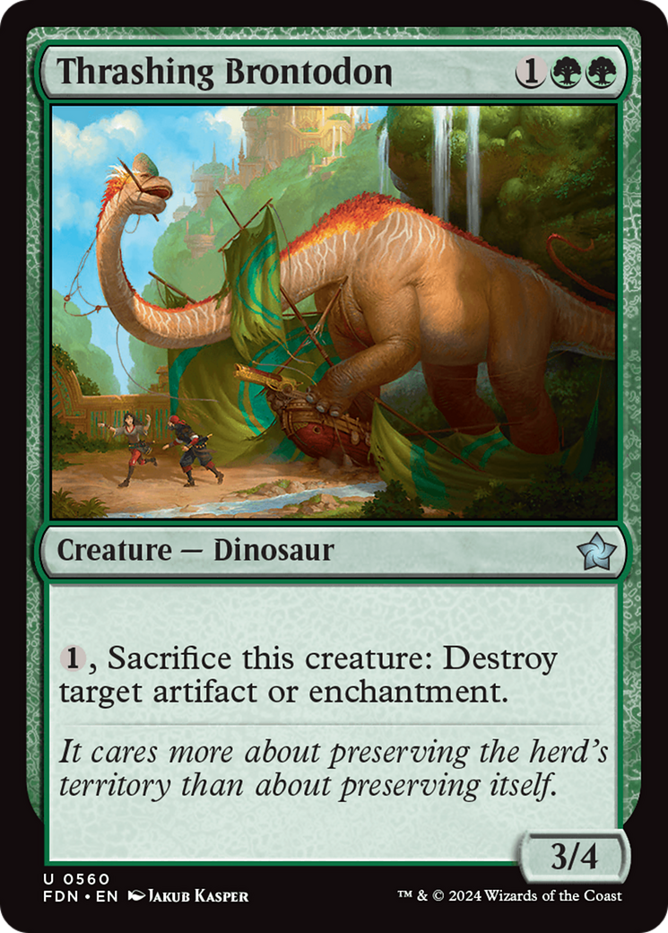 Thrashing Brontodon [Foundations] MTG Single Magic: The Gathering | Red Claw Gaming