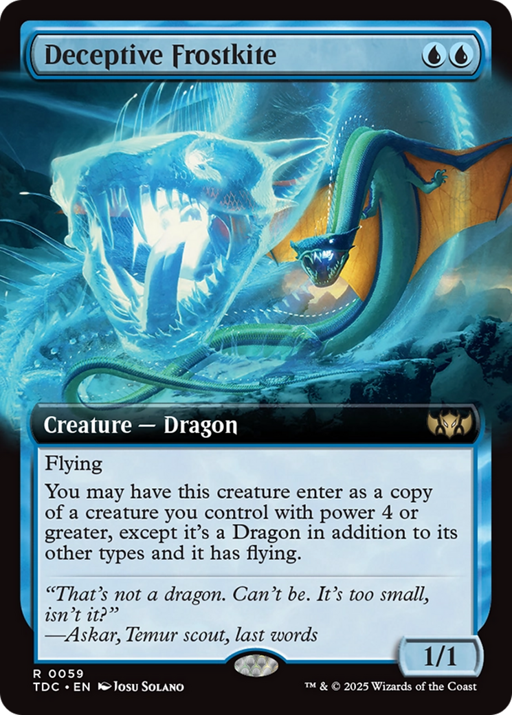 Deceptive Frostkite (Extended Art) [Tarkir: Dragonstorm Commander] MTG Single Magic: The Gathering | Red Claw Gaming