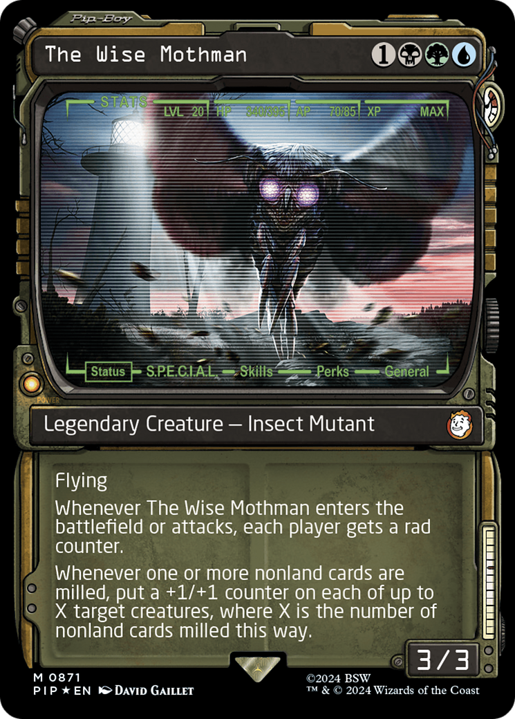 The Wise Mothman (Showcase) (Surge Foil) [Fallout] MTG Single Magic: The Gathering    | Red Claw Gaming