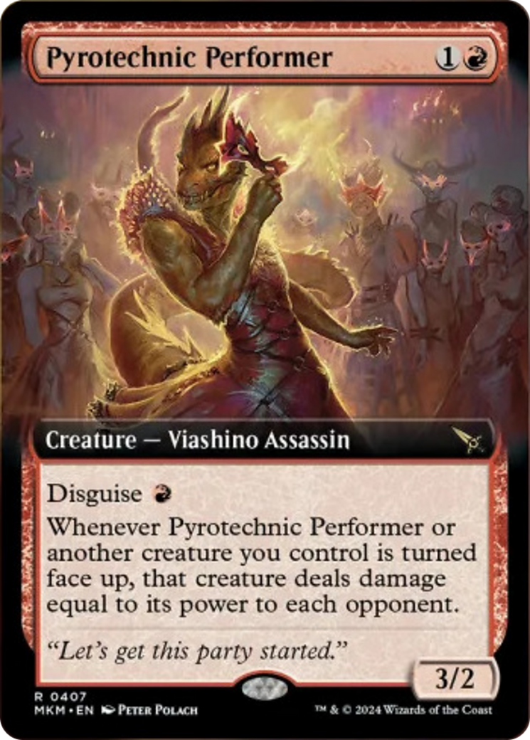 Pyrotechnic Performer (Extended Art) [Murders at Karlov Manor] MTG Single Magic: The Gathering    | Red Claw Gaming