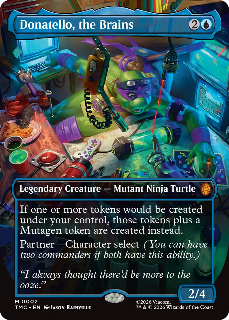 Donatello, the Brains (Borderless) [Teenage Mutant Ninja Turtles Commander] MTG Single Magic: The Gathering | Red Claw Gaming