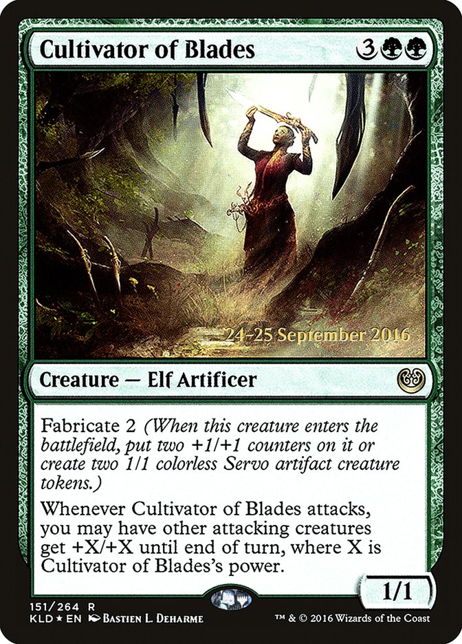 Cultivator of Blades [Kaladesh Prerelease Promos] MTG Single Magic: The Gathering | Red Claw Gaming
