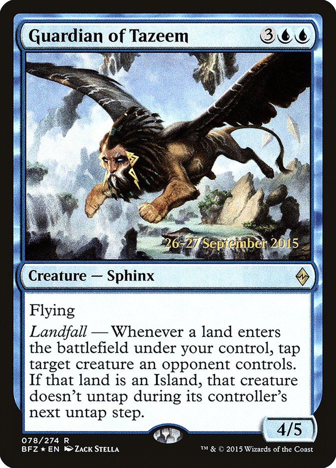 Guardian of Tazeem [Battle for Zendikar Prerelease Promos] MTG Single Magic: The Gathering | Red Claw Gaming