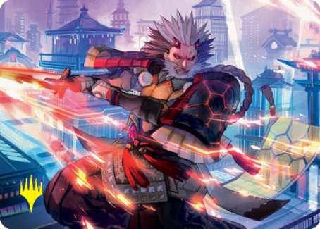 Isshin, Two Heavens as One 2 Art Card (Gold-Stamped Signature) [Kamigawa: Neon Dynasty Art Series] MTG Single Magic: The Gathering | Red Claw Gaming