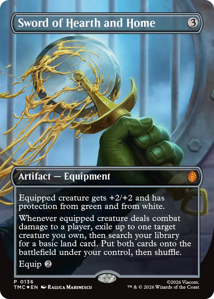 Sword of Hearth and Home (Borderless) [Teenage Mutant Ninja Turtles Promos] MTG Single Magic: The Gathering | Red Claw Gaming