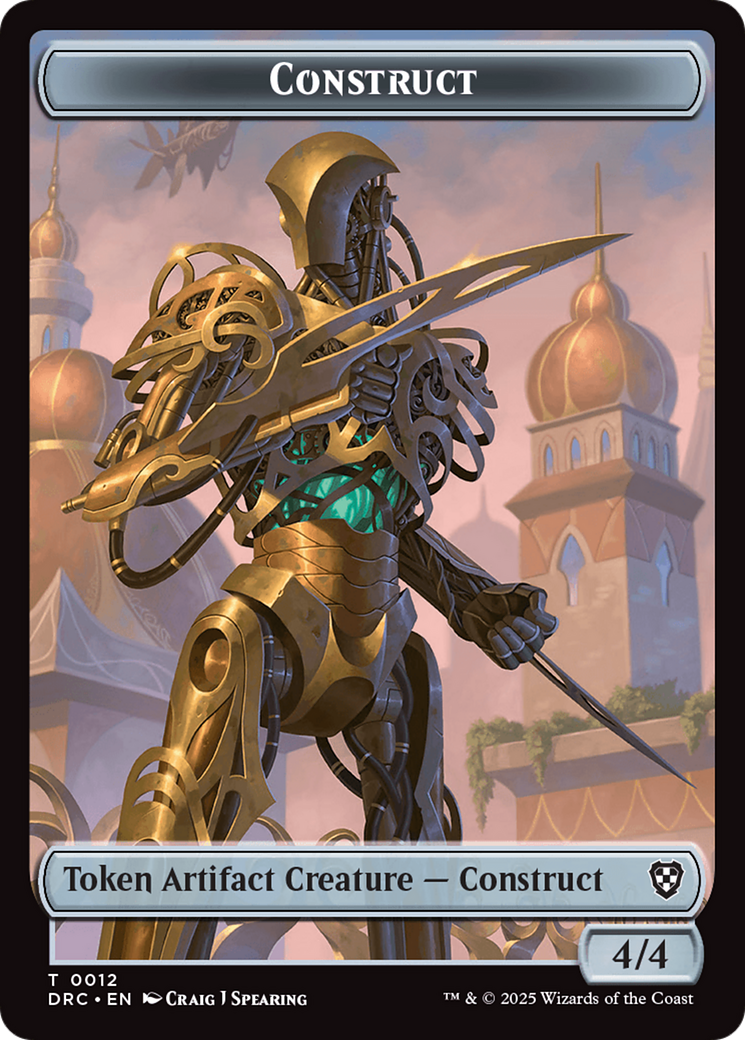 Construct // Golem (0013) Double-Sided Token [Aetherdrift Commander Tokens] MTG Single Magic: The Gathering | Red Claw Gaming