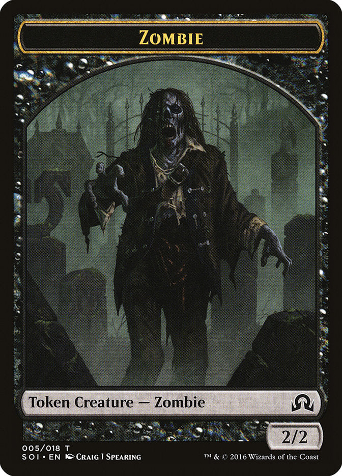 Zombie Token [Shadows over Innistrad Tokens] MTG Single Magic: The Gathering | Red Claw Gaming