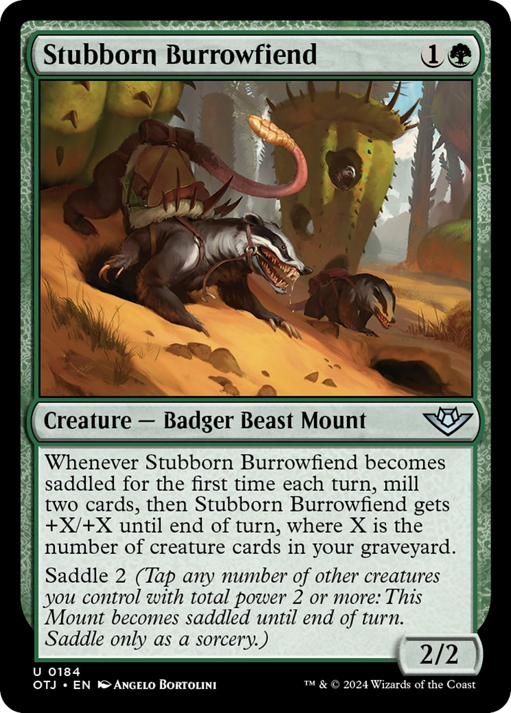 Stubborn Burrowfiend [Outlaws of Thunder Junction] MTG Single Magic: The Gathering | Red Claw Gaming