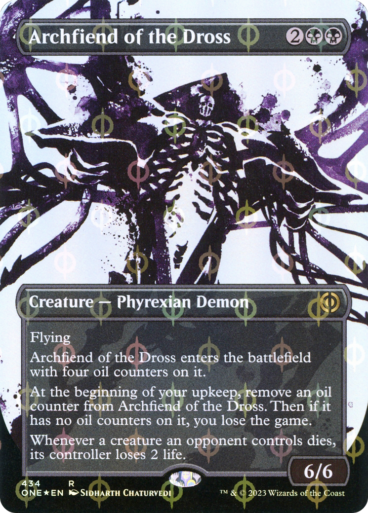 Archfiend of the Dross (Borderless Ichor Step-and-Compleat Foil) [Phyrexia: All Will Be One] MTG Single Magic: The Gathering | Red Claw Gaming