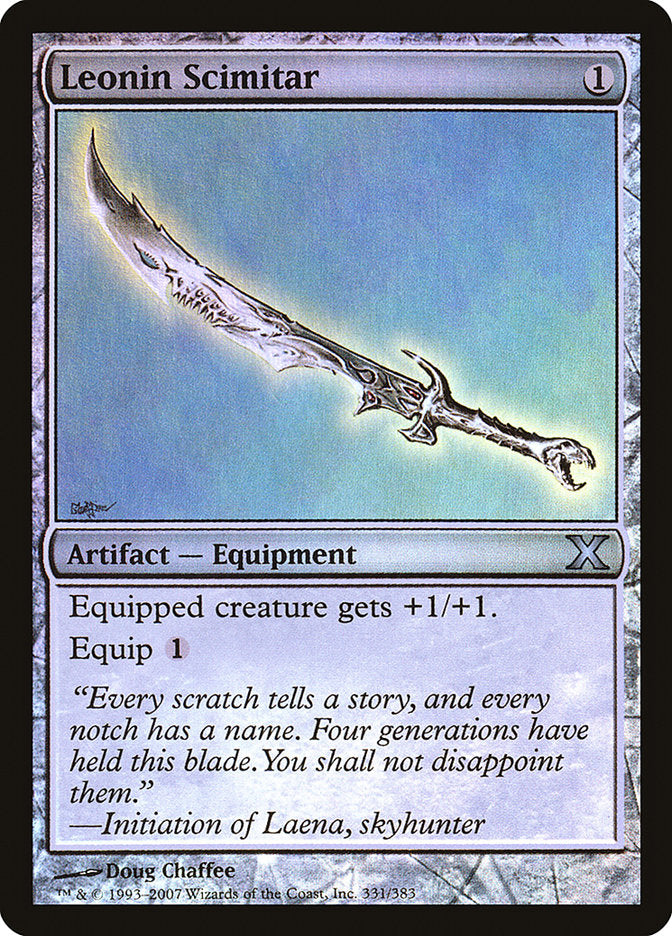 Leonin Scimitar (Premium Foil) [Tenth Edition] MTG Single Magic: The Gathering | Red Claw Gaming