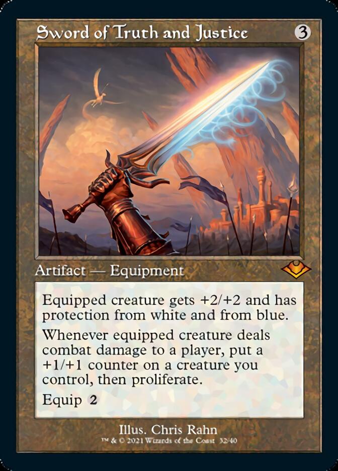 Sword of Truth and Justice (Retro Foil Etched) [Modern Horizons] MTG Single Magic: The Gathering | Red Claw Gaming