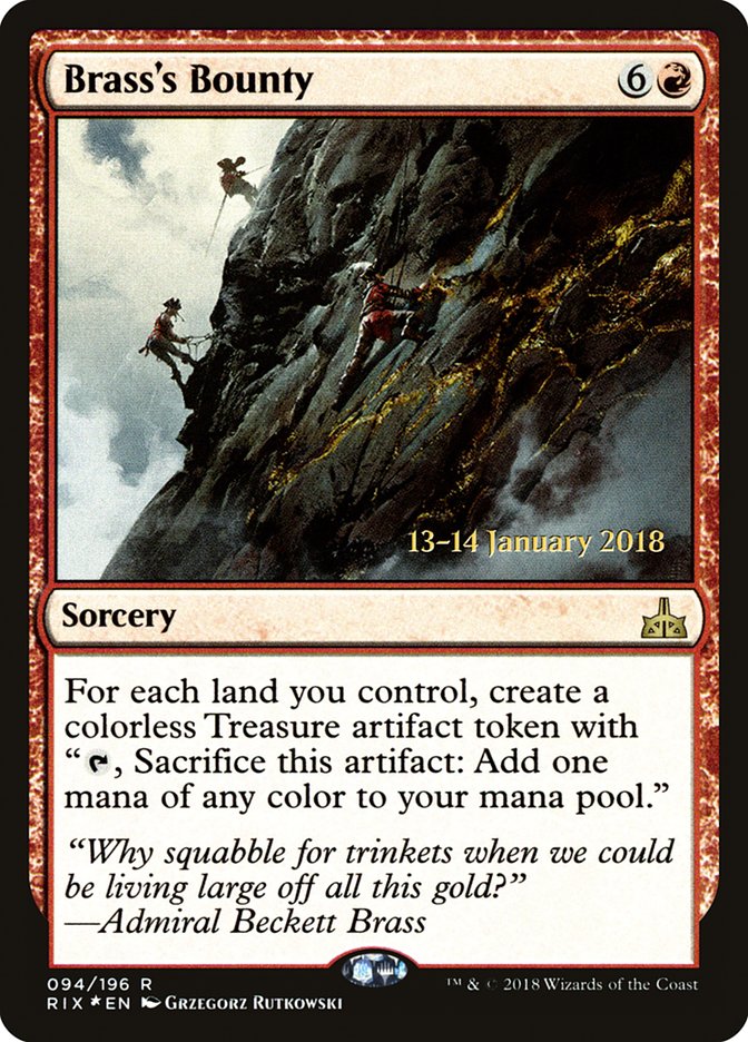 Brass's Bounty [Rivals of Ixalan Prerelease Promos] MTG Single Magic: The Gathering | Red Claw Gaming