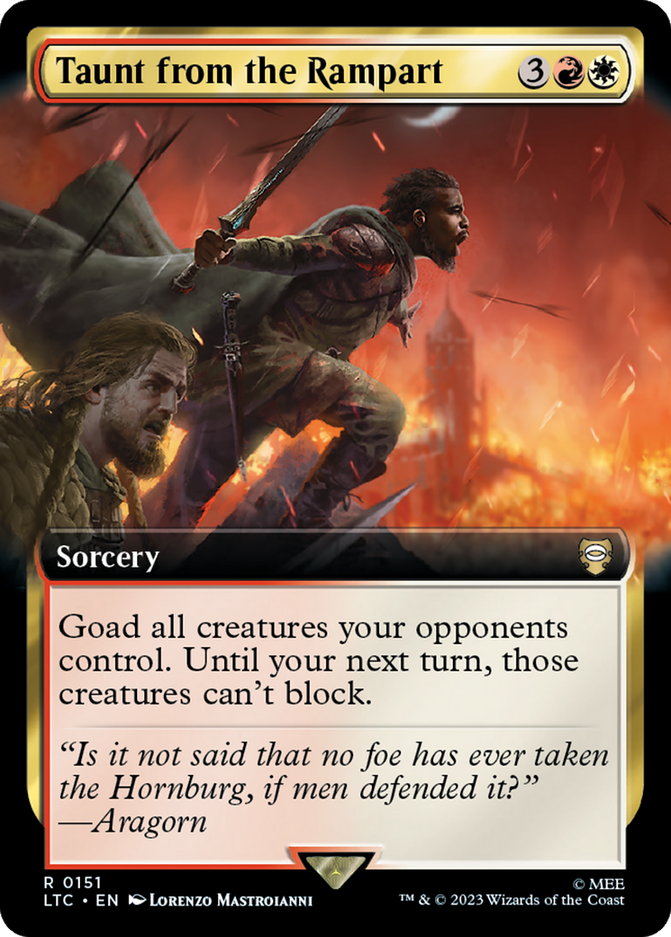 Taunt from the Rampart (Extended Art) [The Lord of the Rings: Tales of Middle-Earth Commander] MTG Single Magic: The Gathering | Red Claw Gaming