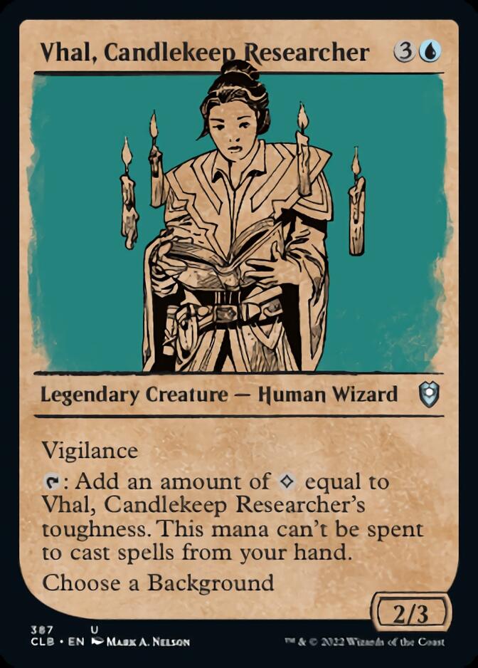 Vhal, Candlekeep Researcher (Showcase) [Commander Legends: Battle for Baldur's Gate] MTG Single Magic: The Gathering | Red Claw Gaming