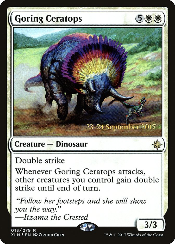 Goring Ceratops [Ixalan Prerelease Promos] MTG Single Magic: The Gathering | Red Claw Gaming