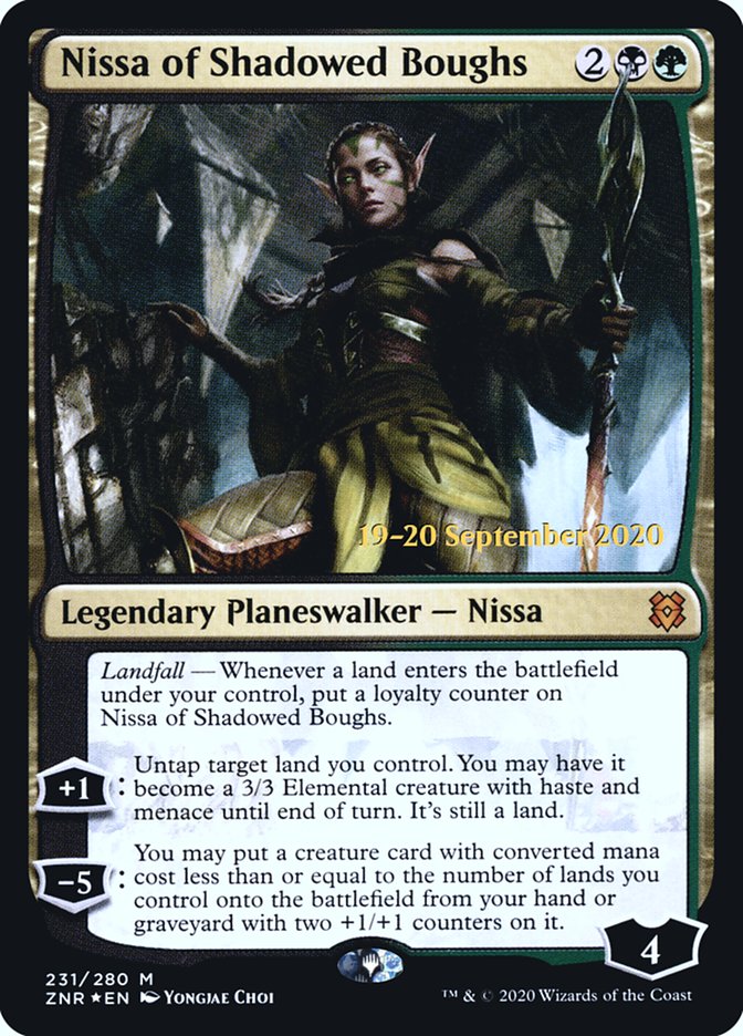 Nissa of Shadowed Boughs [Zendikar Rising Prerelease Promos] MTG Single Magic: The Gathering | Red Claw Gaming