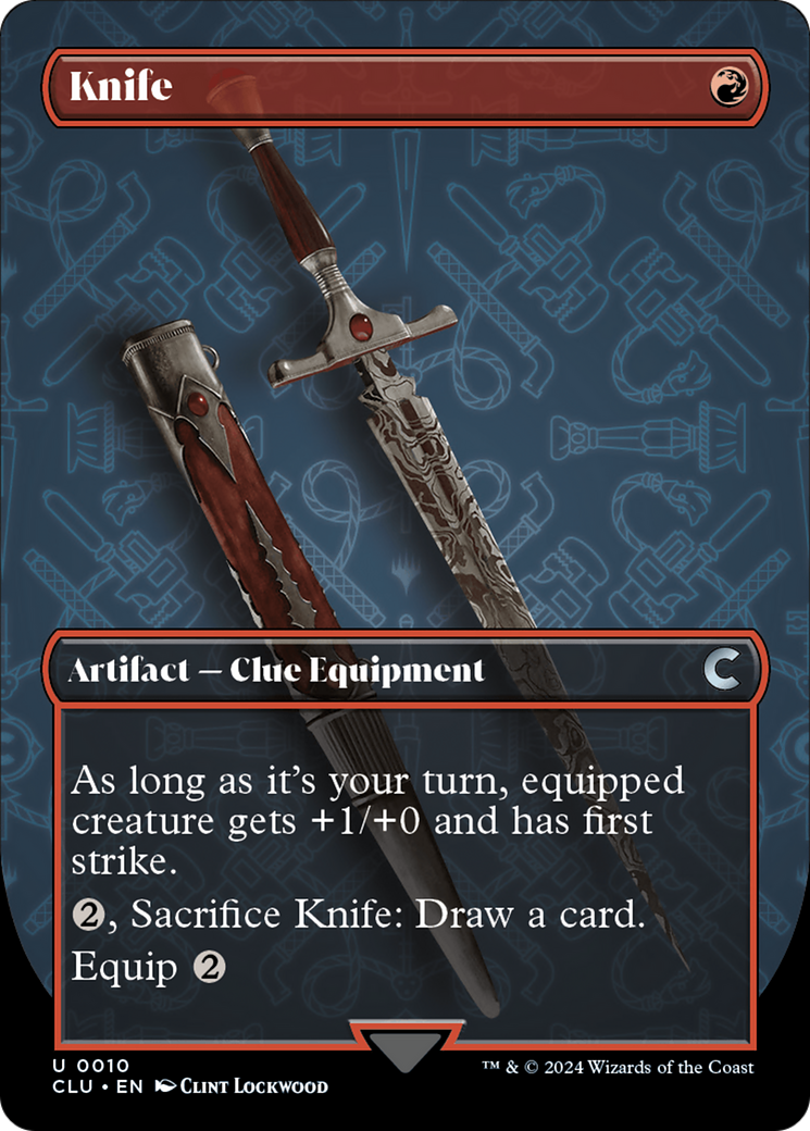 Knife (Borderless) [Ravnica: Clue Edition] MTG Single Magic: The Gathering | Red Claw Gaming
