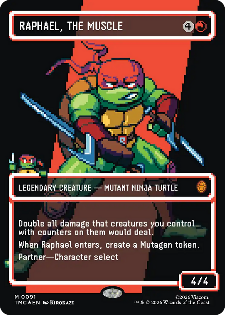 Raphael, the Muscle (0091) (Borderless) (Surge Foil) [Teenage Mutant Ninja Turtles Commander] MTG Single Magic: The Gathering | Red Claw Gaming