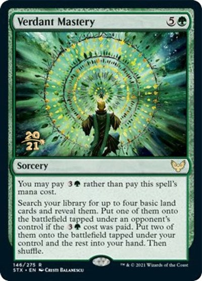 Verdant Mastery [Strixhaven: School of Mages Prerelease Promos] MTG Single Magic: The Gathering | Red Claw Gaming