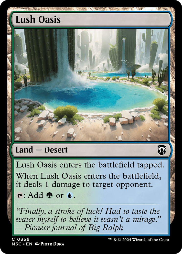 Lush Oasis (Ripple Foil) [Modern Horizons 3 Commander] MTG Single Magic: The Gathering | Red Claw Gaming