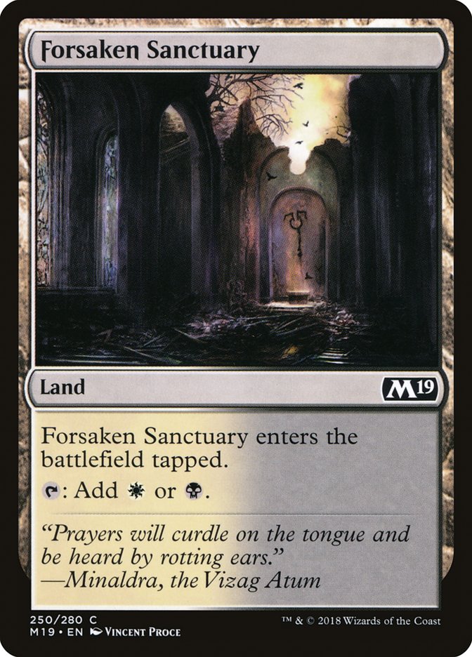 Forsaken Sanctuary [Core Set 2019] MTG Single Magic: The Gathering | Red Claw Gaming