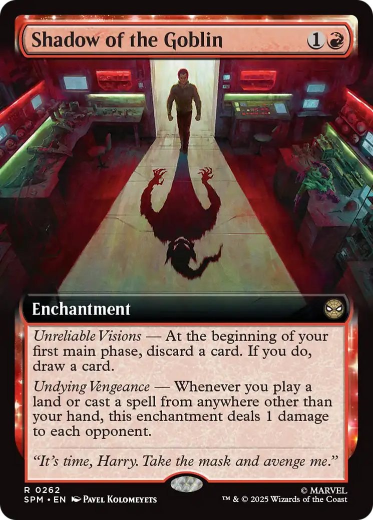 Shadow of the Goblin (Extended Art) [Marvel's Spider-Man] MTG Single Magic: The Gathering | Red Claw Gaming