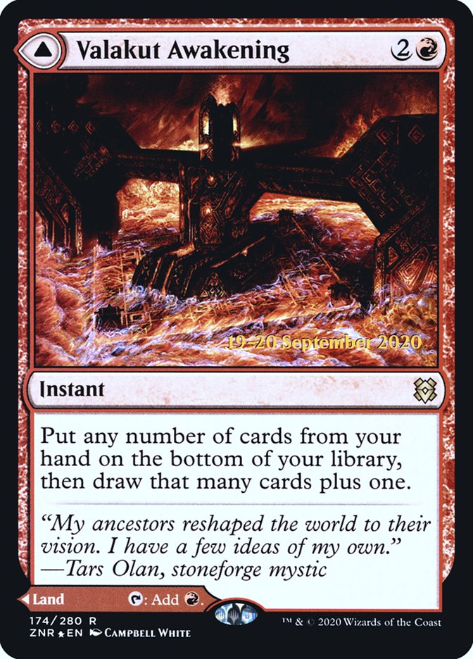 Valakut Awakening // Valakut Stoneforge [Zendikar Rising Prerelease Promos] MTG Single Magic: The Gathering | Red Claw Gaming