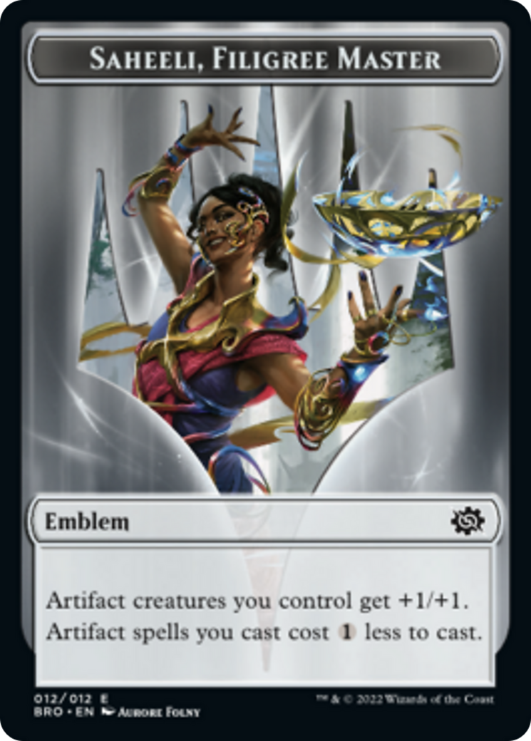 Saheeli, Filigree Master Emblem [The Brothers' War Tokens] MTG Single Magic: The Gathering | Red Claw Gaming
