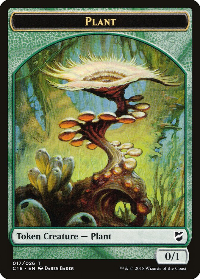 Cat Warrior // Plant Double-Sided Token [Commander 2018 Tokens] MTG Single Magic: The Gathering | Red Claw Gaming