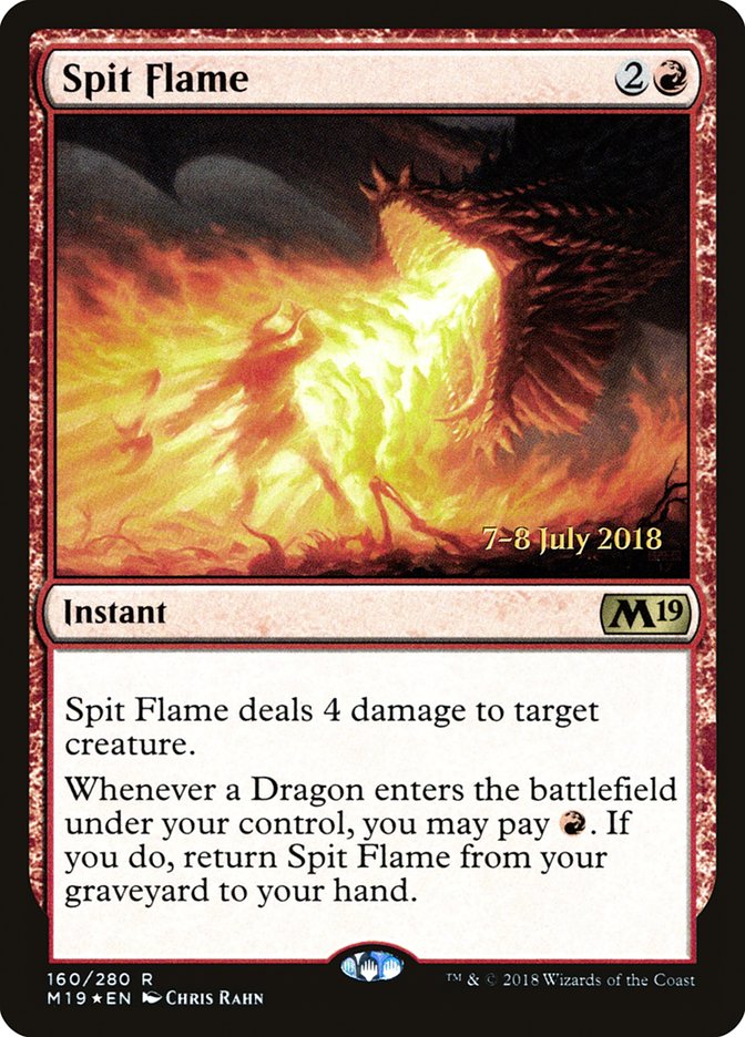 Spit Flame [Core Set 2019 Prerelease Promos] MTG Single Magic: The Gathering | Red Claw Gaming