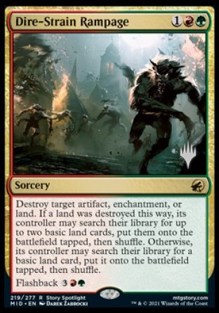 Dire-Strain Rampage (Promo Pack) [Innistrad: Midnight Hunt Promos] MTG Single Magic: The Gathering | Red Claw Gaming