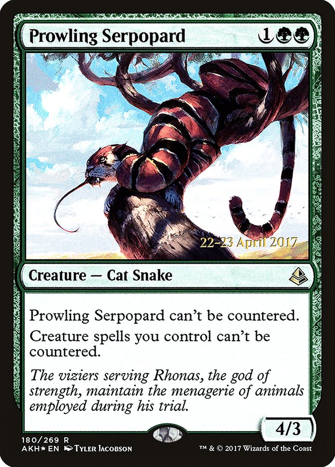 Prowling Serpopard [Amonkhet Prerelease Promos] MTG Single Magic: The Gathering | Red Claw Gaming