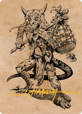 Taunting Kobold Art Card (Gold-Stamped Signature) [Commander Legends: Battle for Baldur's Gate Art Series] MTG Single Magic: The Gathering | Red Claw Gaming