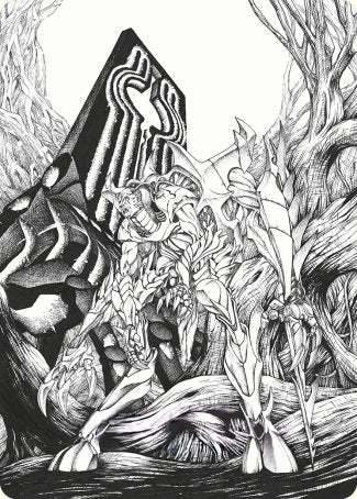 Lukka, Bound to Ruin Art Card [Phyrexia: All Will Be One Art Series] MTG Single Magic: The Gathering | Red Claw Gaming