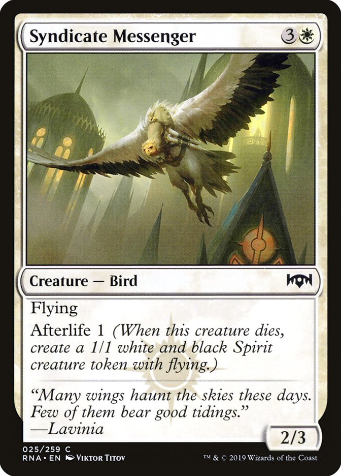 Syndicate Messenger [Ravnica Allegiance] MTG Single Magic: The Gathering | Red Claw Gaming