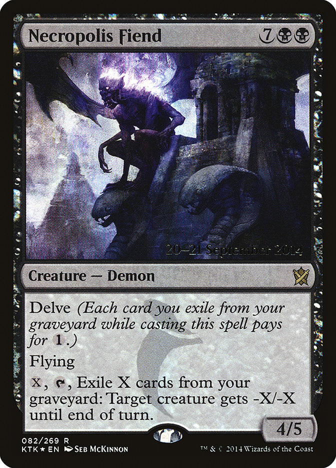 Necropolis Fiend [Khans of Tarkir Prerelease Promos] MTG Single Magic: The Gathering | Red Claw Gaming