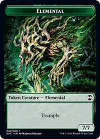 Elemental // Elf Warrior Double-Sided Token [Kaldheim Commander Tokens] MTG Single Magic: The Gathering | Red Claw Gaming