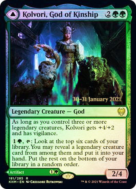 Kolvori, God of Kinship // The Ringhart Crest [Kaldheim Prerelease Promos] MTG Single Magic: The Gathering | Red Claw Gaming