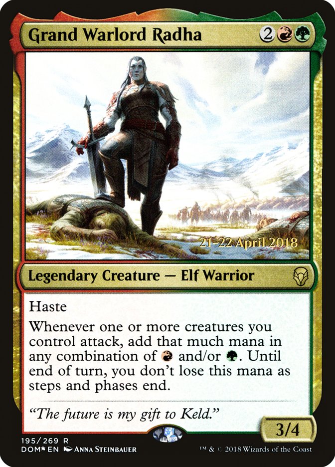 Grand Warlord Radha [Dominaria Prerelease Promos] MTG Single Magic: The Gathering | Red Claw Gaming