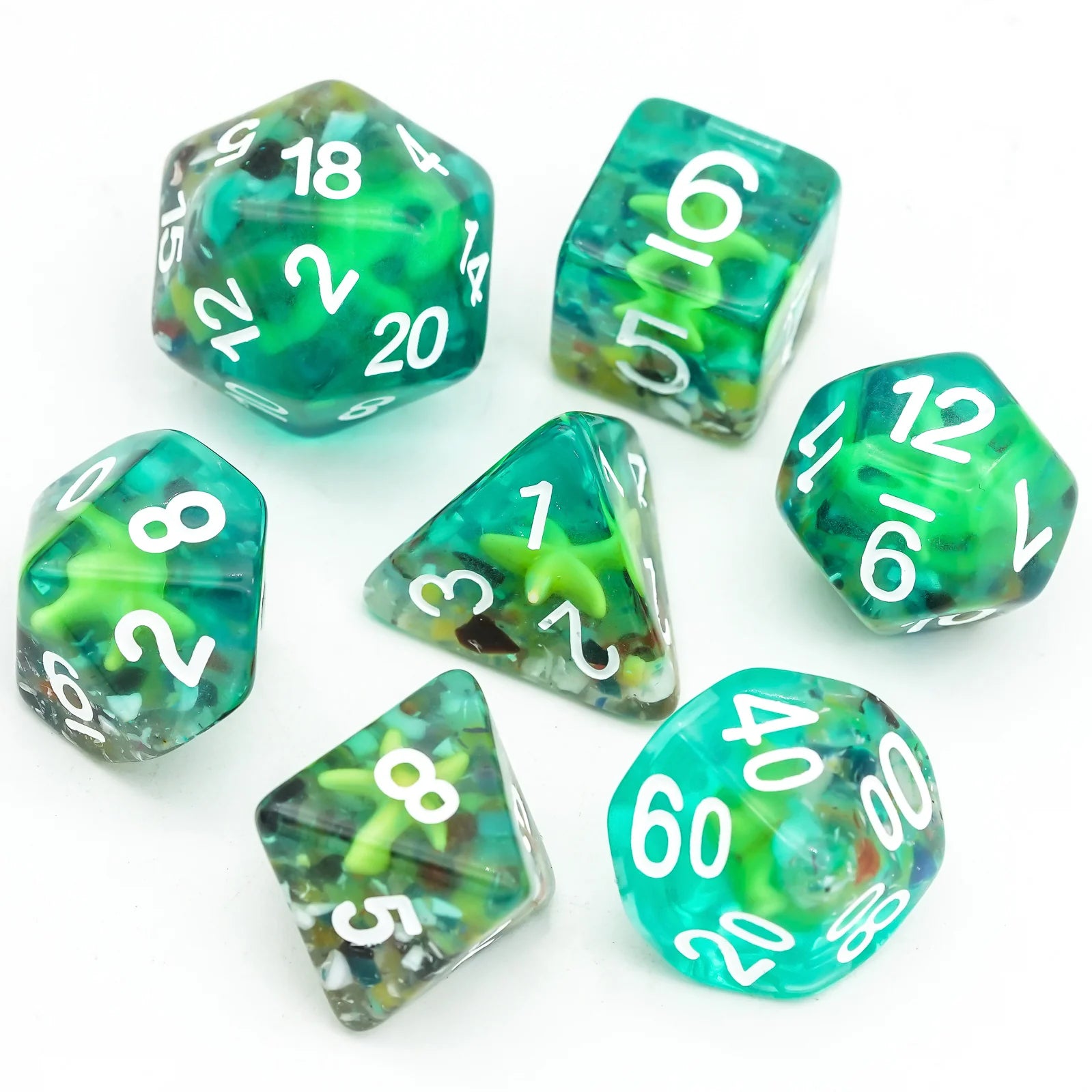 Starfish Tank 7 Dice Set Dice & Counters Foam Brain Games    | Red Claw Gaming